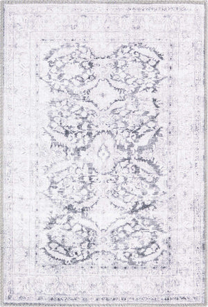 Washable Charcoal 2' x 3' Timeless Rectangle Area Rug Easy to Clean Stain Resistant & Durable Traditional Classic Vintage Design Carpet for Sale at Rug Engine