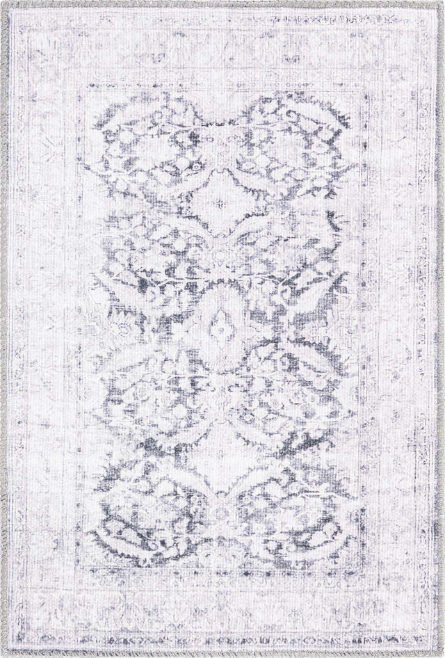 Washable Charcoal 2' x 3' Timeless Rectangle Area Rug Easy to Clean Stain Resistant & Durable Traditional Classic Vintage Design Carpet for Sale at Rug Engine