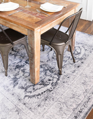 Washable Charcoal 2' x 3' Timeless Rectangle Area Rug Easy to Clean Stain Resistant & Durable Traditional Classic Vintage Design Carpet for Sale at Rug Engine
