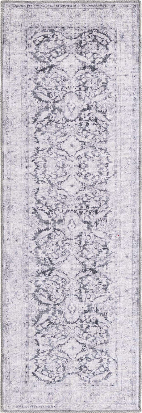 Charcoal 2' x 6' Timeless Washable Runner Rug