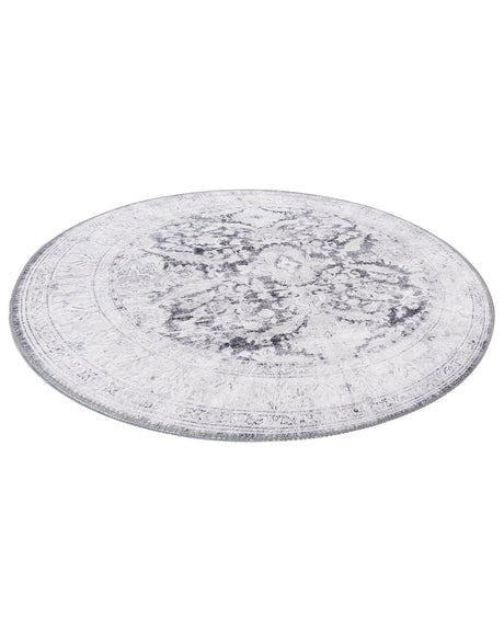Washable Charcoal 3' 6 x 3' 6 Timeless Round Area Rug Easy to Clean Stain Resistant & Durable Traditional Classic Vintage Design Carpet for Sale at Rug Engine