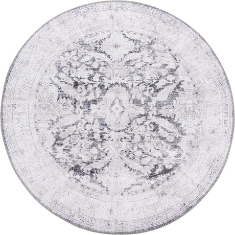 Charcoal 4' x 4' Timeless Washable Round Rug