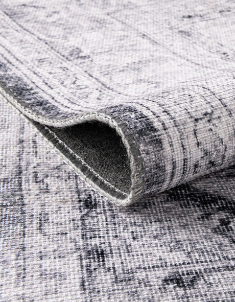 Washable Charcoal 7' 7 x 7' 7 Timeless Round Area Rug Easy to Clean Stain Resistant & Durable Traditional Classic Vintage Design Carpet for Sale at Rug Engine