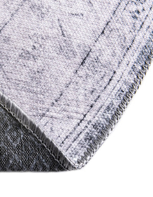 Washable Charcoal 3' 6 x 3' 6 Timeless Round Area Rug Easy to Clean Stain Resistant & Durable Traditional Classic Vintage Design Carpet for Sale at Rug Engine