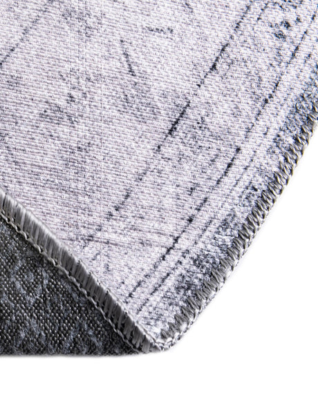 Washable Charcoal 5' x 5' Timeless Round Area Rug Easy to Clean Stain Resistant & Durable Traditional Classic Vintage Design Carpet for Sale at Rug Engine