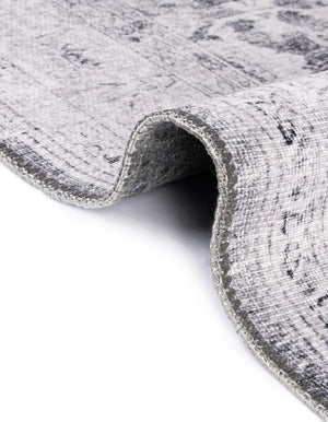 Washable Charcoal 3' 6 x 3' 6 Timeless Round Area Rug Easy to Clean Stain Resistant & Durable Traditional Classic Vintage Design Carpet for Sale at Rug Engine