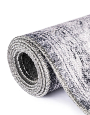 Washable Charcoal 3' 6 x 3' 6 Timeless Round Area Rug Easy to Clean Stain Resistant & Durable Traditional Classic Vintage Design Carpet for Sale at Rug Engine