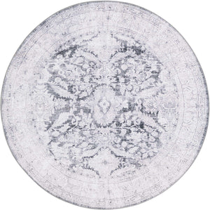 Charcoal 5' x 5' Timeless Washable Round Rug
