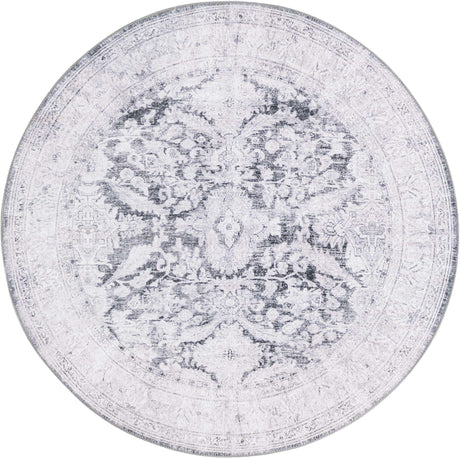 Charcoal 5' x 5' Timeless Washable Round Rug