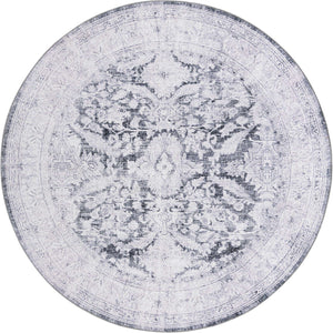 Charcoal 8' x 8' Timeless Washable Round Rug