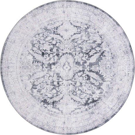 Charcoal 8' x 8' Timeless Washable Round Rug