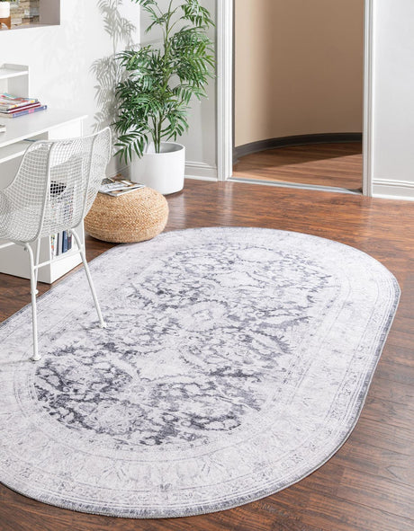 Charcoal 8' x 10' 6 Timeless Washable Oval Rug