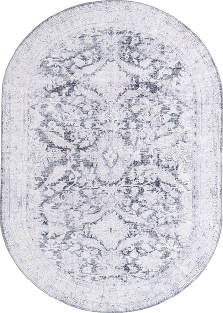 Charcoal 8' x 10' 6 Timeless Washable Oval Rug