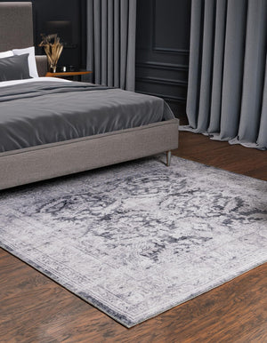 Charcoal 8' x 8' Timeless Washable Square Rug