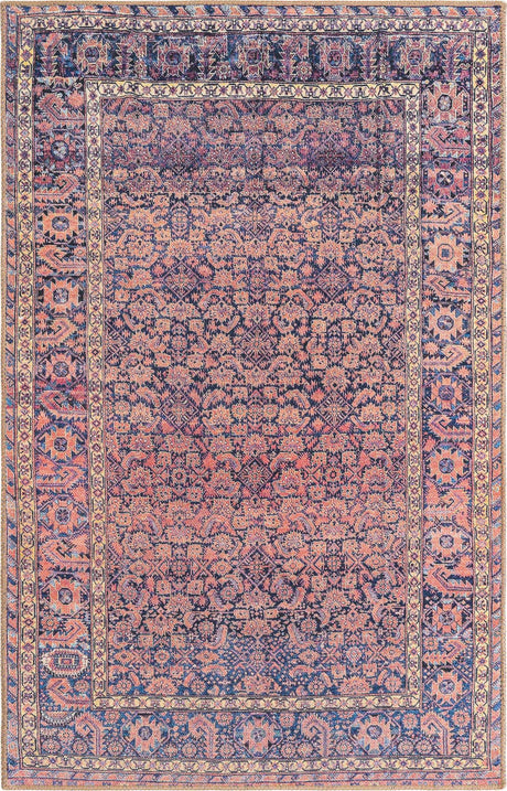 Navy Blue 4' x 6' Timeless Washable Rectangle Rug