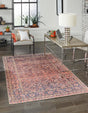 Navy Blue 5' x 8' Timeless Washable Rectangle Rug