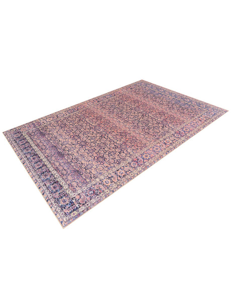 Washable Navy Blue 7' 6 x 10' 6 Timeless Rectangle Area Rug Easy to Clean Stain Resistant & Durable Traditional Classic Vintage Design Carpet for Sale at Rug Engine
