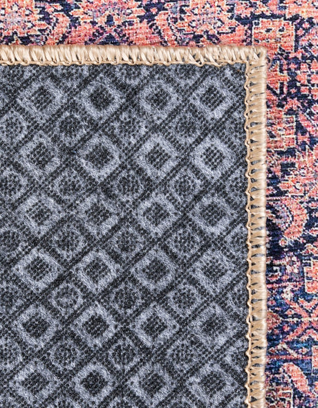 Washable Navy Blue 2' 6 x 12' Timeless Runner Area Rug Easy to Clean Stain Resistant & Durable Traditional Classic Vintage Design Carpet for Sale at Rug Engine