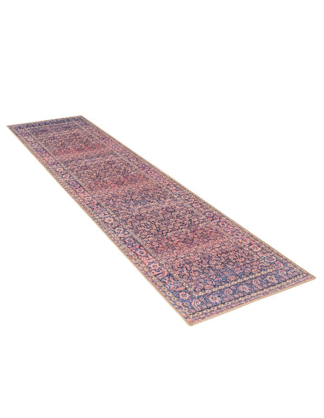 Washable Navy Blue 2' x 6' Timeless Runner Area Rug Easy to Clean Stain Resistant & Durable Traditional Classic Vintage Design Carpet for Sale at Rug Engine
