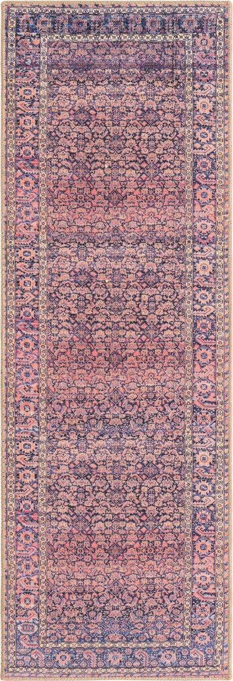 Navy Blue 2' x 6' Timeless Washable Runner Rug