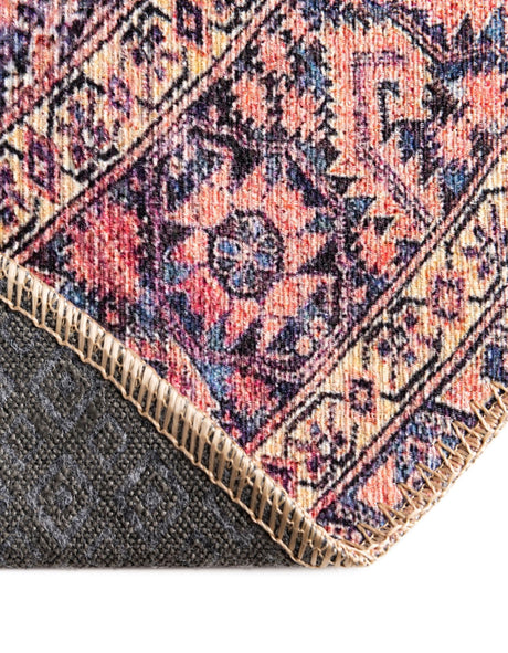 Washable Navy Blue 7' 7 x 7' 7 Timeless Round Area Rug Easy to Clean Stain Resistant & Durable Traditional Classic Vintage Design Carpet for Sale at Rug Engine