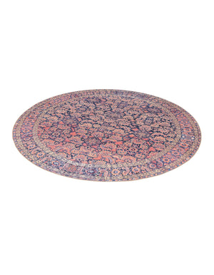 Navy Blue 8' x 8' Timeless Washable Round Rug