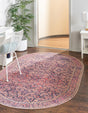 Washable Navy Blue 2' x 3' 1 Timeless Oval Area Rug Easy to Clean Stain Resistant & Durable Traditional Classic Vintage Design Carpet for Sale at Rug Engine