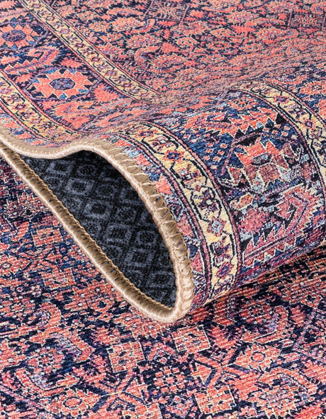 Washable Navy Blue 5' x 8' Timeless Oval Area Rug Easy to Clean Stain Resistant & Durable Traditional Classic Vintage Design Carpet for Sale at Rug Engine