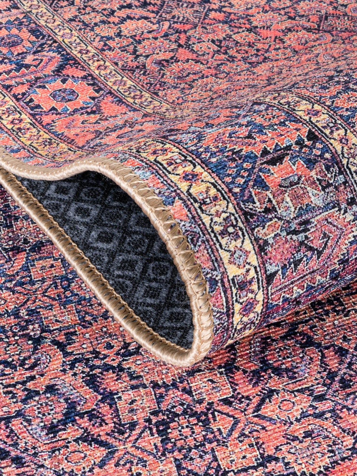 Washable Navy Blue 2' x 3' 1 Timeless Oval Area Rug Easy to Clean Stain Resistant & Durable Traditional Classic Vintage Design Carpet for Sale at Rug Engine