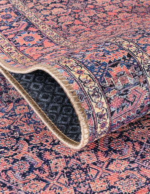 Washable Navy Blue 7' 6 x 7' 6 Timeless Square Area Rug Easy to Clean Stain Resistant & Durable Traditional Classic Vintage Design Carpet for Sale at Rug Engine