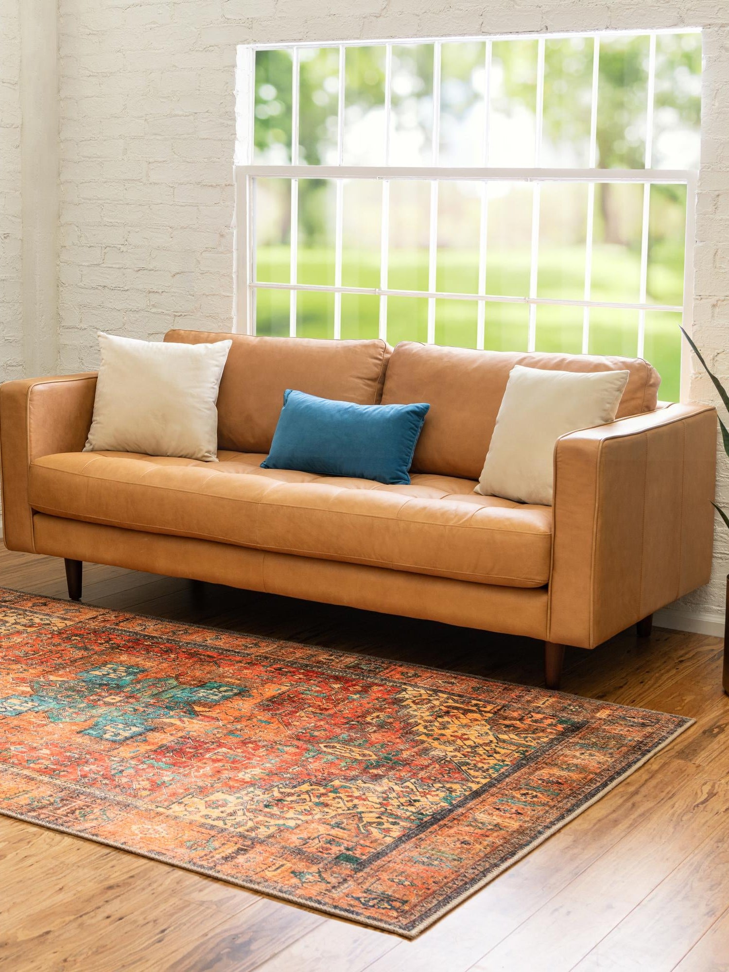 Washable Rust Red 8' 4 x 12' Timeless Rectangle Area Rug Easy to Clean Stain Resistant & Durable Traditional Classic Vintage Design Carpet for Sale at Rug Engine