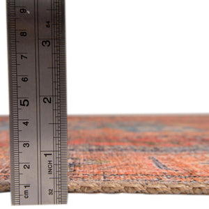 Washable Rust Red 7' 10 x 10' Timeless Rectangle Area Rug Easy to Clean Stain Resistant & Durable Traditional Classic Vintage Design Carpet for Sale at Rug Engine