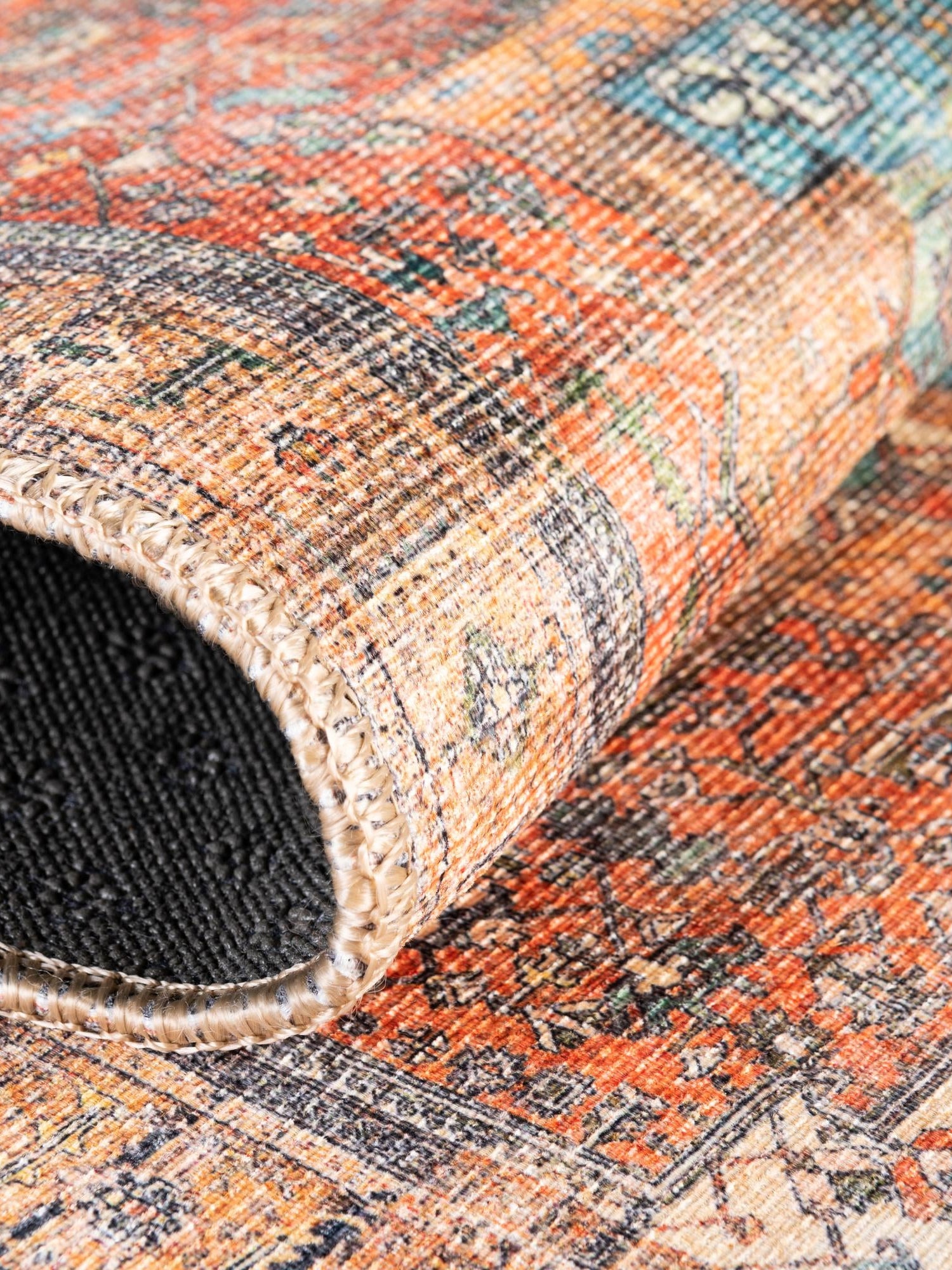 Washable Rust Red 3' 6 x 5' 6 Timeless Rectangle Area Rug Easy to Clean Stain Resistant & Durable Traditional Classic Vintage Design Carpet for Sale at Rug Engine