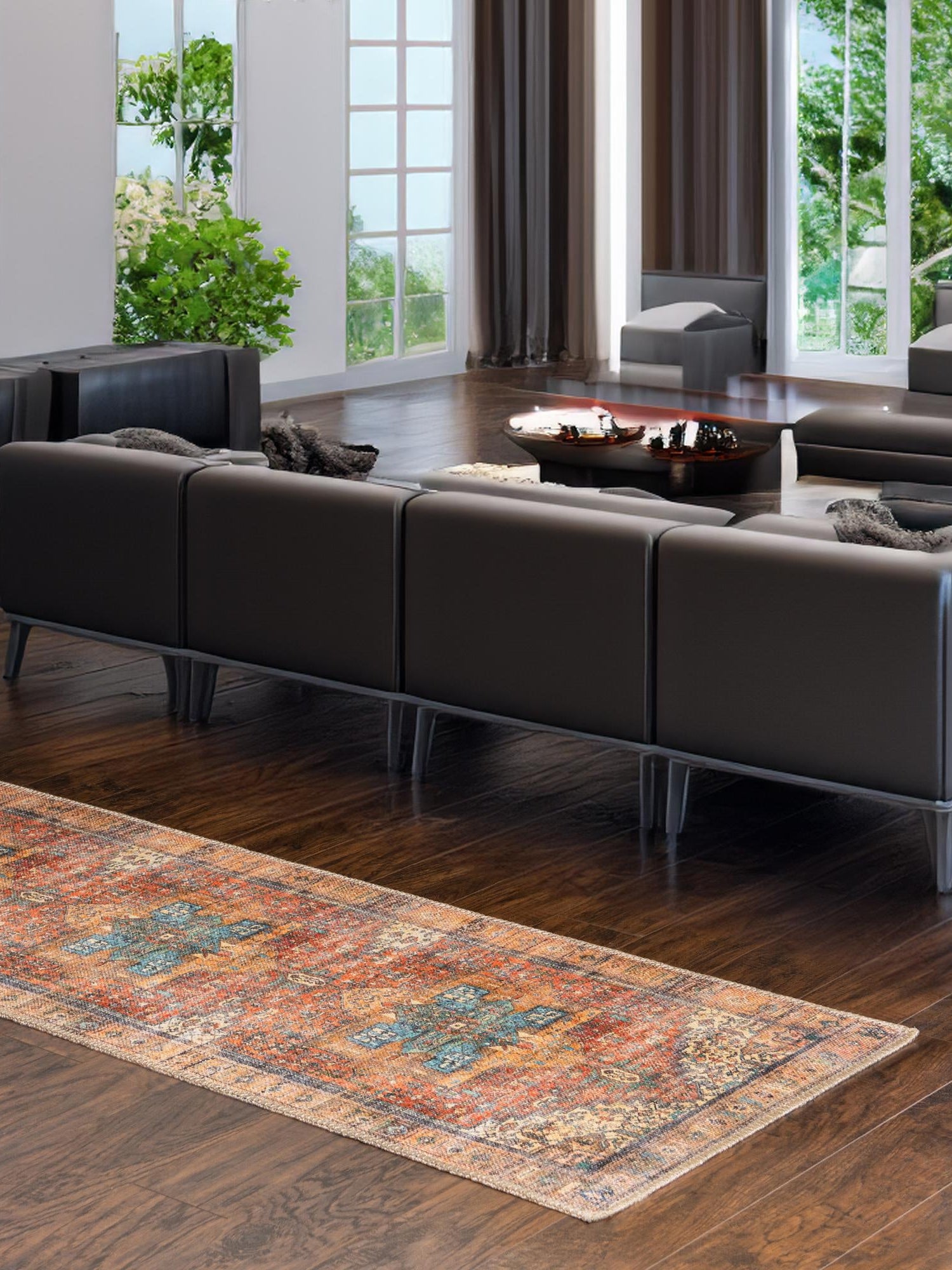 Washable Rust Red 2' 6 x 12' Timeless Runner Area Rug Easy to Clean Stain Resistant & Durable Traditional Classic Vintage Design Carpet for Sale at Rug Engine
