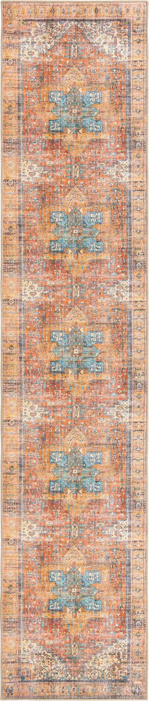 Rust Red 2' 6 x 12' Timeless Washable Runner Rug