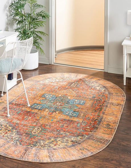 Rust Red 8' x 10' 6 Timeless Washable Oval Rug