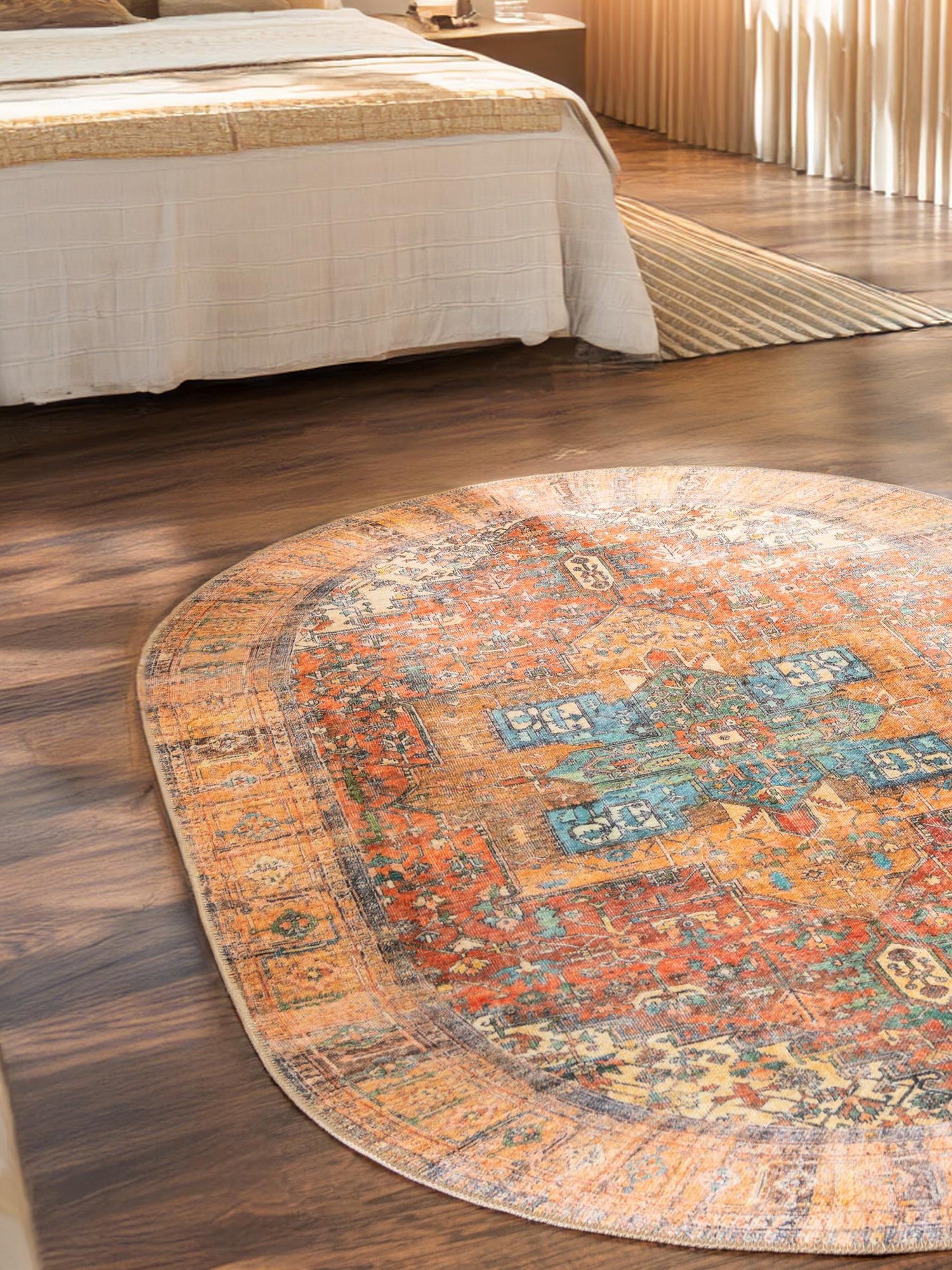 Washable Rust Red 2' x 3' 1 Timeless Oval Area Rug Easy to Clean Stain Resistant & Durable Traditional Classic Vintage Design Carpet for Sale at Rug Engine