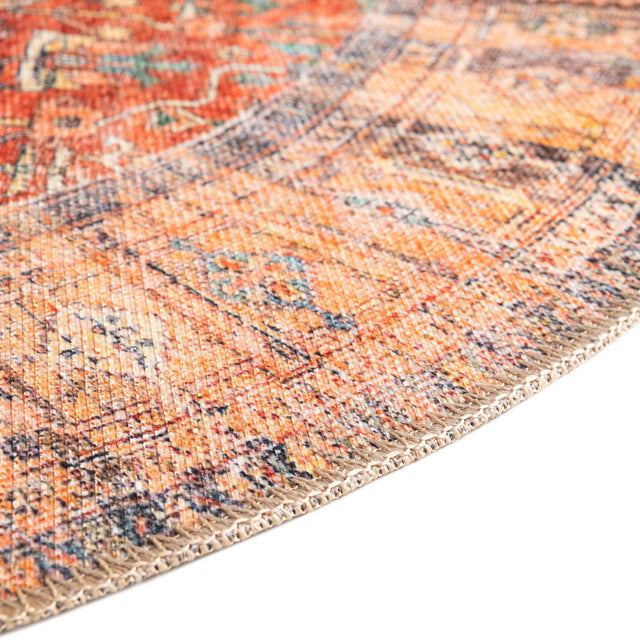 Rust Red 5' x 8' Timeless Washable Oval Rug