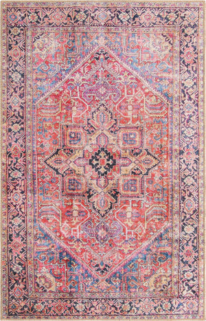 Red 4' x 6' Timeless Washable Rectangle Rug