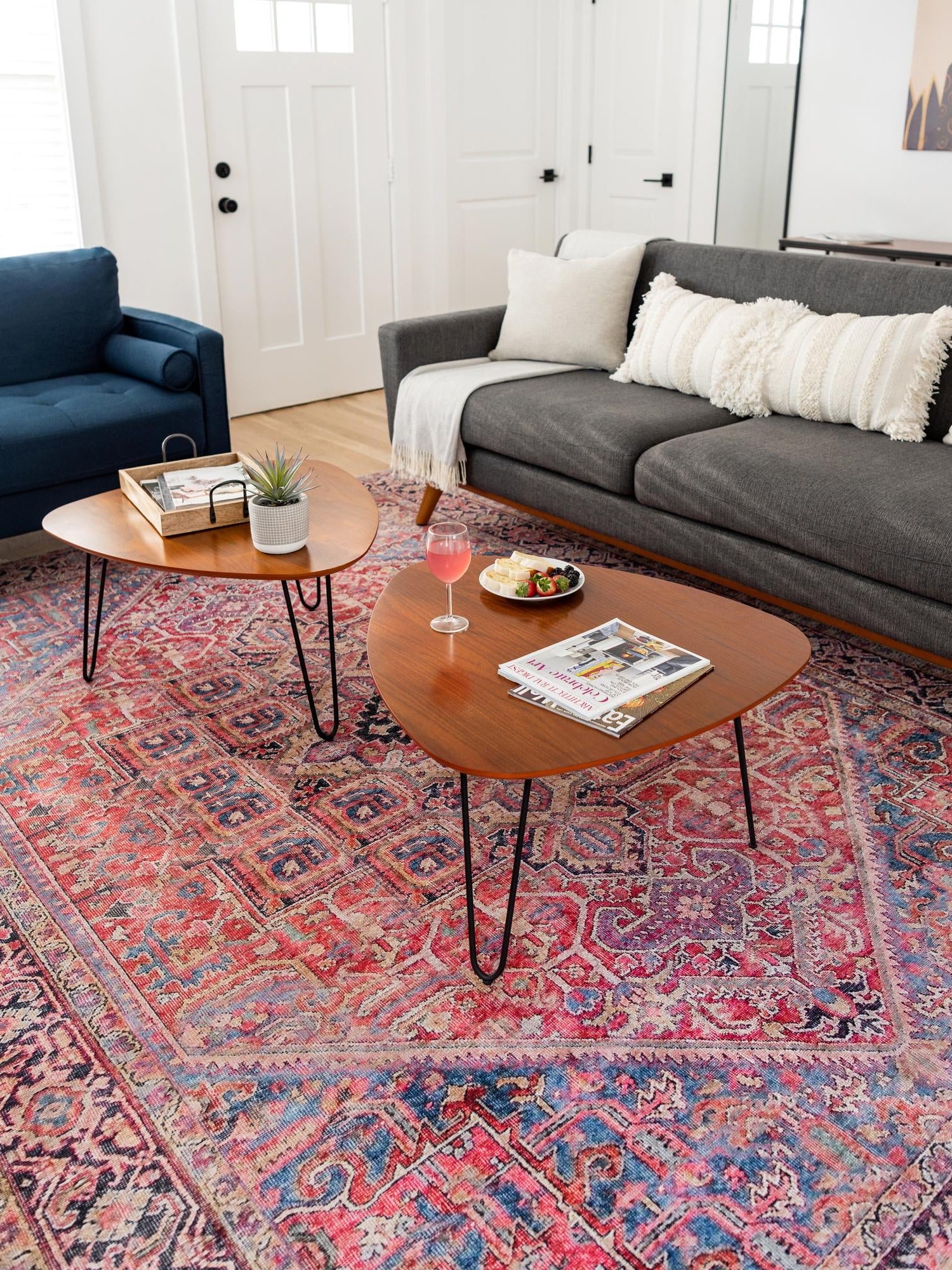 Washable Red 8' 4 x 12' Timeless Rectangle Area Rug Easy to Clean Stain Resistant & Durable Traditional Classic Vintage Design Carpet for Sale at Rug Engine