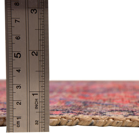 Washable Red 2' 6 x 13' 1 Timeless Runner Area Rug Easy to Clean Stain Resistant & Durable Traditional Classic Vintage Design Carpet for Sale at Rug Engine