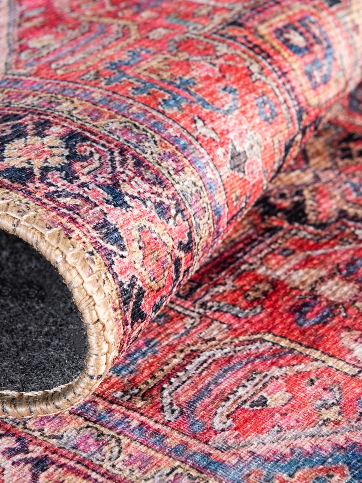 Washable Red 2' x 5' 1 Timeless Runner Area Rug Easy to Clean Stain Resistant & Durable Traditional Classic Vintage Design Carpet for Sale at Rug Engine