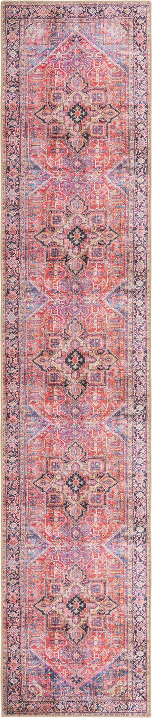 Red 2' 6 x 12' Timeless Washable Runner Rug