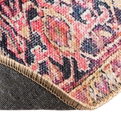 Washable Red 4' 1 x 6' 1 Timeless Oval Area Rug Easy to Clean Stain Resistant & Durable Traditional Classic Vintage Design Carpet for Sale at Rug Engine