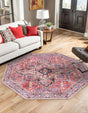 Red 5' 1 x 5' 1 Timeless Washable Octagon Rug