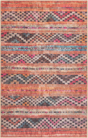 Multicolor 4' x 6' Timeless Washable Rectangle Rug