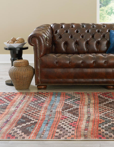 Washable Multicolor 3' 6 x 5' 6 Timeless Rectangle Area Rug Easy to Clean Stain Resistant & Durable Traditional Classic Vintage Design Carpet for Sale at Rug Engine