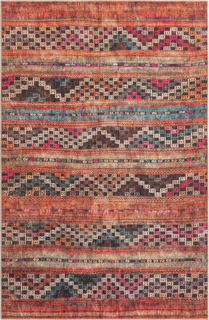 Multicolor 5' x 8' Timeless Washable Rectangle Rug