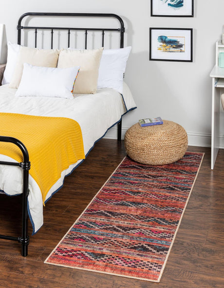 Multicolor 2' 6 x 12' Timeless Washable Runner Rug