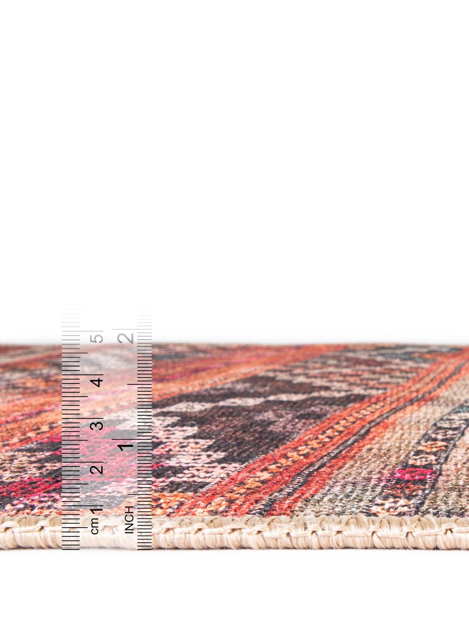 Washable Multicolor 5' x 5' Timeless Round Area Rug Easy to Clean Stain Resistant & Durable